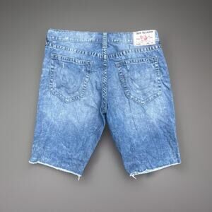 True Religion Vintage Jorts Cutoff Denim Shorts Size 38 Y2K Streetwear Rare USA!